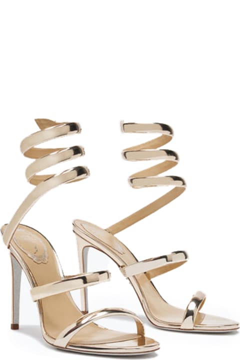 René Caovilla Sandals for Women René Caovilla Light Gold Leather Cleo Sandals
