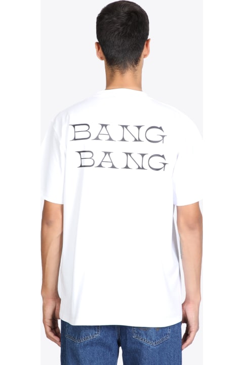 Heavyweight Cotton T-shirt With Front & Back Print White cotton t-shirt with front graphic print - Bang Bang t-shirt