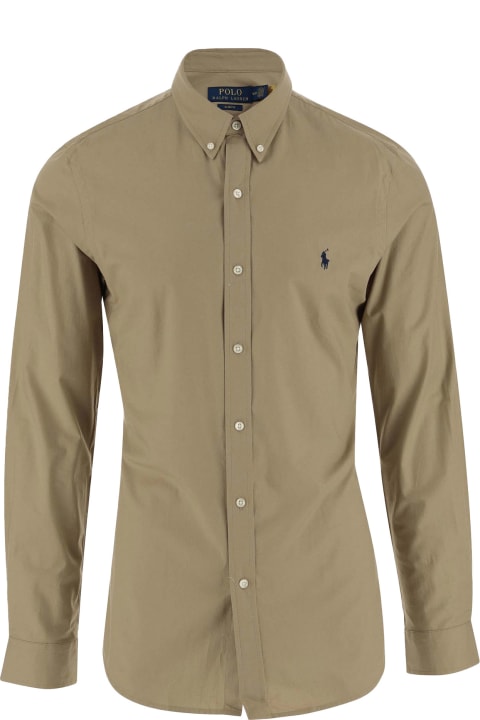 Polo Ralph Lauren for Men Polo Ralph Lauren Brown Long-sleeved Shirt With Logo