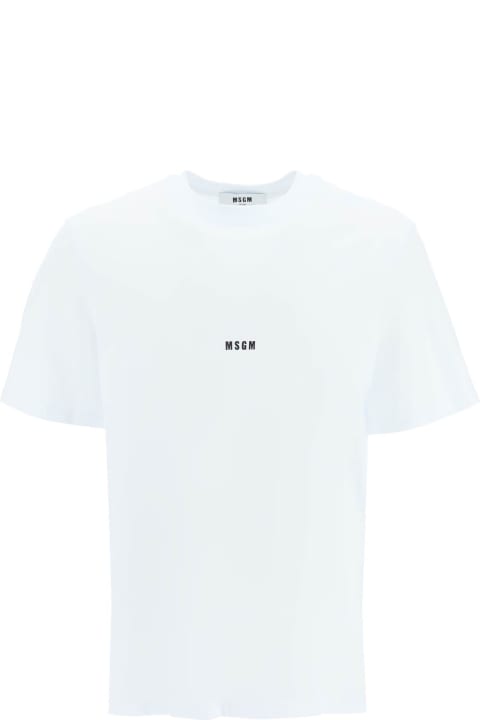 MSGM for Men MSGM Crewneck T-shirt Featuring Micro Logo Print