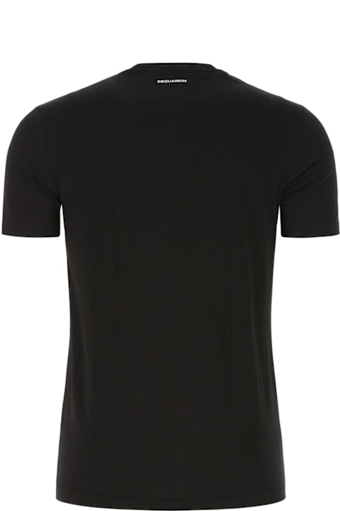 Dsquared2 Sale for Men Dsquared2 Black Stretch Cotton T-shirt