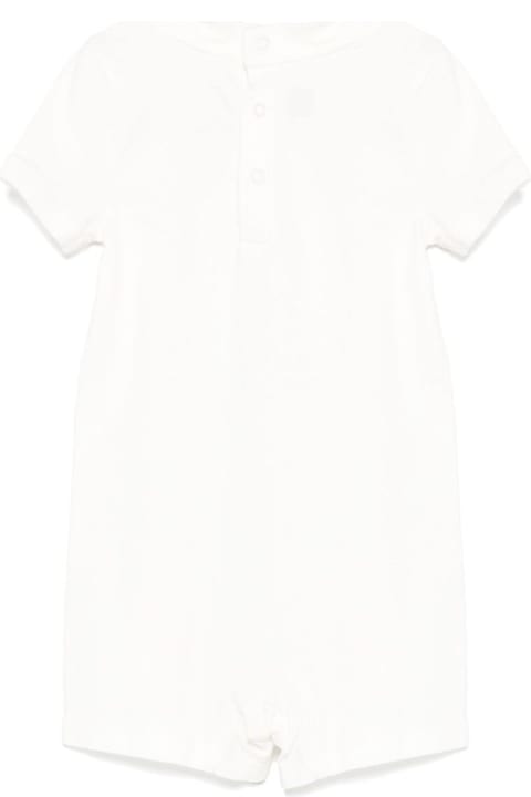 Polo Ralph Lauren Bodysuits & Sets for Baby Girls Polo Ralph Lauren White One-piece With Round Neck And Maxi Logo On The Front In Cotton Baby