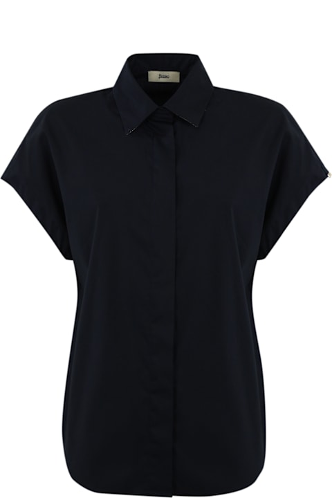 Herno Topwear for Women Herno Blue Poplin Shirt