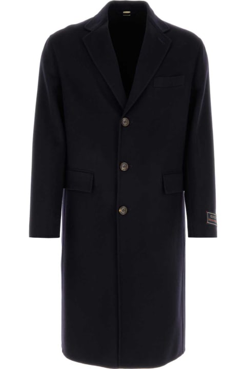 Clothing Sale for Men Gucci Midnight Blue Wool Blend Coat