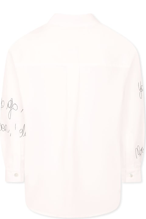 Simonetta for Kids Simonetta White Shirt For Irl With Writing