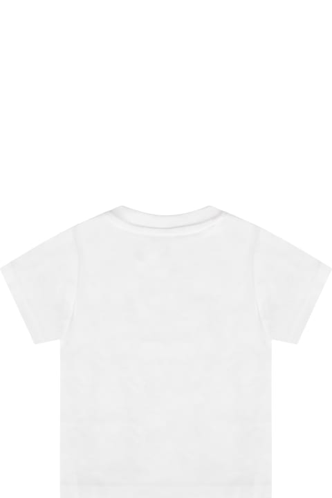 Topwear for Baby Girls Hugo Boss White T-shirt For Baby Boy With Blue Logo