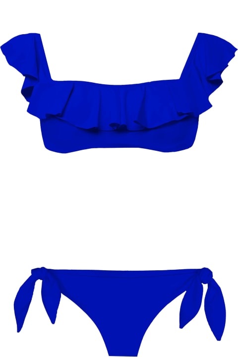 MC2 Saint Barth Swimwear for Women MC2 Saint Barth Off-shoulder Ruffled Bluette Bikini