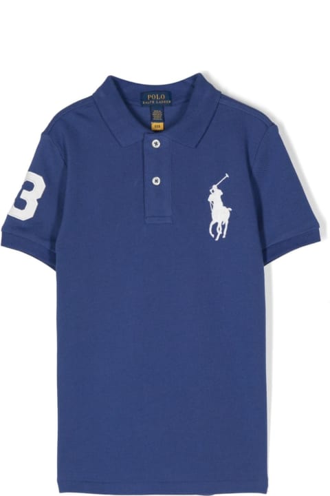 Sale for Kids Ralph Lauren Cobalt Blue Polo Shirt With Pony Motif