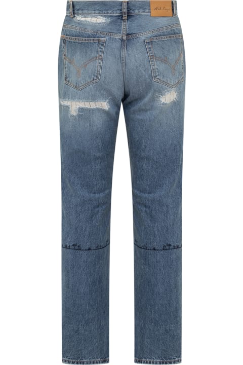 メンズ Nick Fouquetのウェア Nick Fouquet Jeans With Embroidery