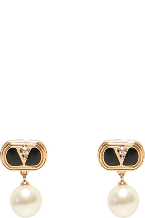 Valentino Garavani Jewelry for Women Valentino Garavani Ovalette Earrings With Enamel, Crystals And Pearls