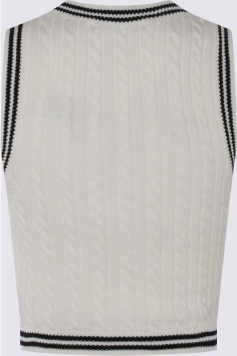 Fashion for Women Alessandra Rich White And Black Cotton Top