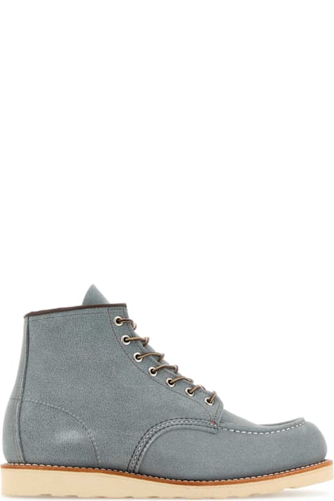 Red Wing Boots for Men Red Wing Light Blue Suede Ankle Boots