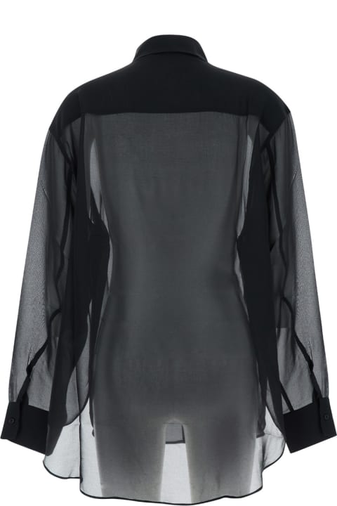 The Andamane Topwear for Women The Andamane Black Shirt With Buttons In Stretch Silk Woman
