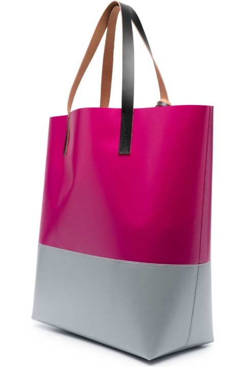 Totes for Men Marni North South Open Tote Bag In Color-blocked With Printed Logo
