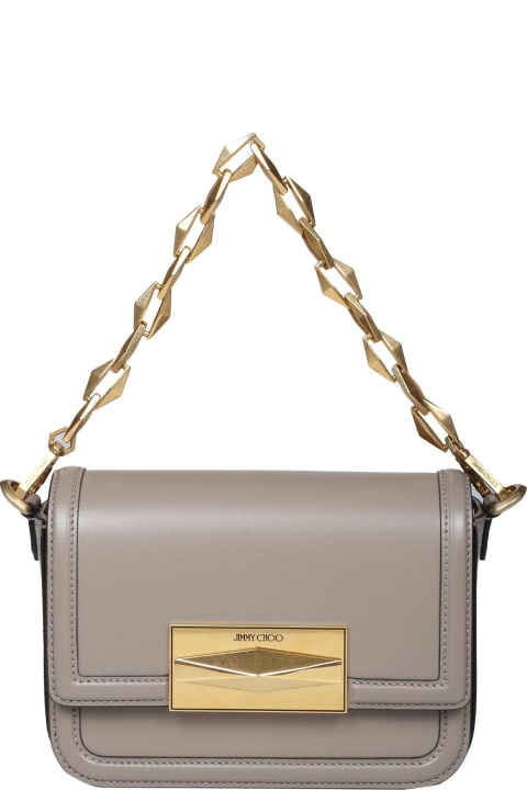Jimmy Choo for Women Jimmy Choo Diamond Crossbody Bag In Taupe Color Leather