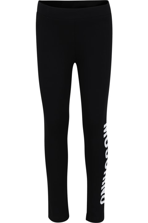 Moschino for Kids Moschino Black Leggings For Girl With Logo