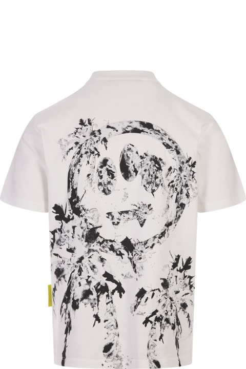 Barrow for Men Barrow White T-shirt With 3d Palm Tree Print