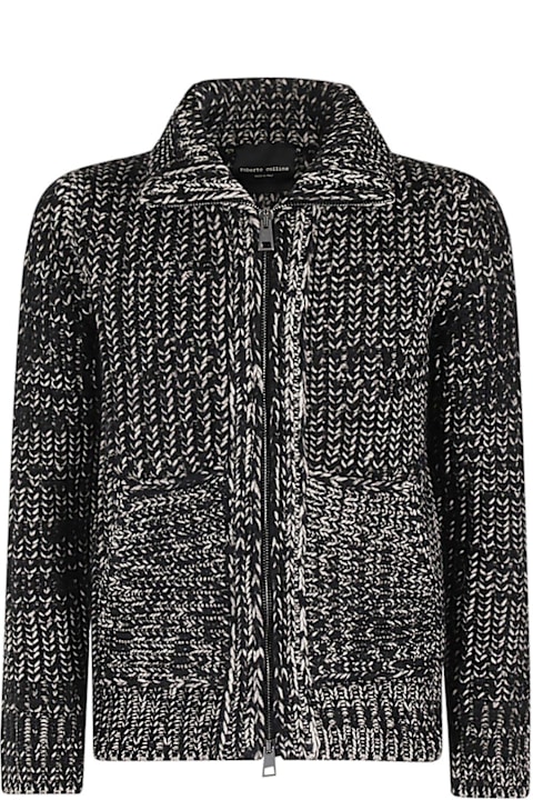 Roberto Collina Sweaters for Men Roberto Collina Zipped Chunky Knitted Cardigan