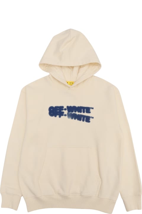 Off-White for Kids Off-White Arrow Faded Hoodie Off White - Blue