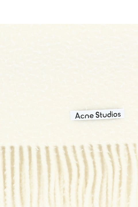 Acne Studios for Women Acne Studios Logo Detailed Fringed Edge Scarf