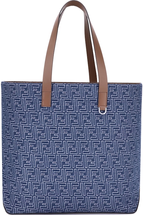 Homeware Fendi Embroderied Denim Tote Bag