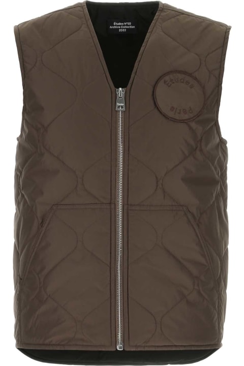 Études Coats & Jackets for Men Études Chocolate Polyester Vest