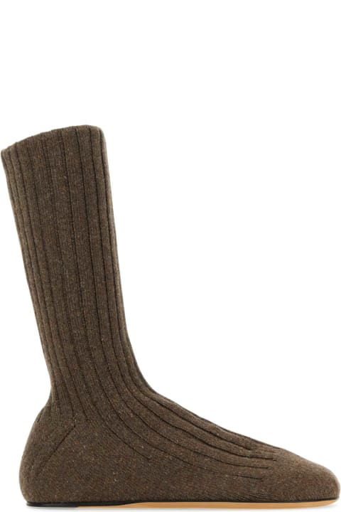 メンズ シューズのセール Bottega Veneta Brown Wool Blend Domenica Ankle Boots
