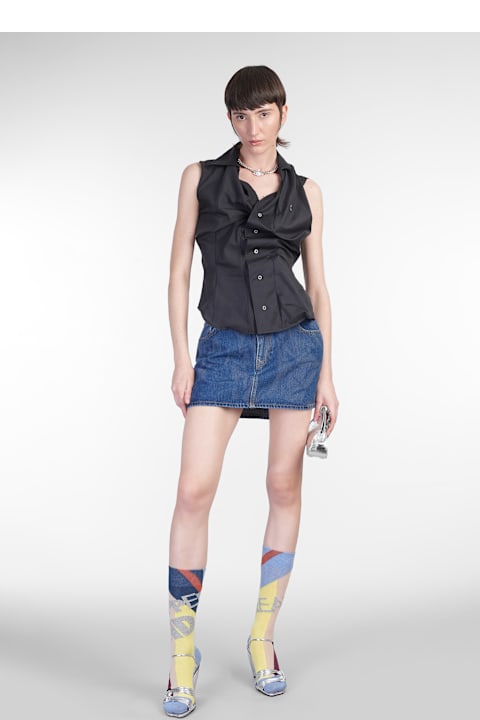 Vivienne Westwood for Women Vivienne Westwood Ss Drunken Shirt In Black Cotton