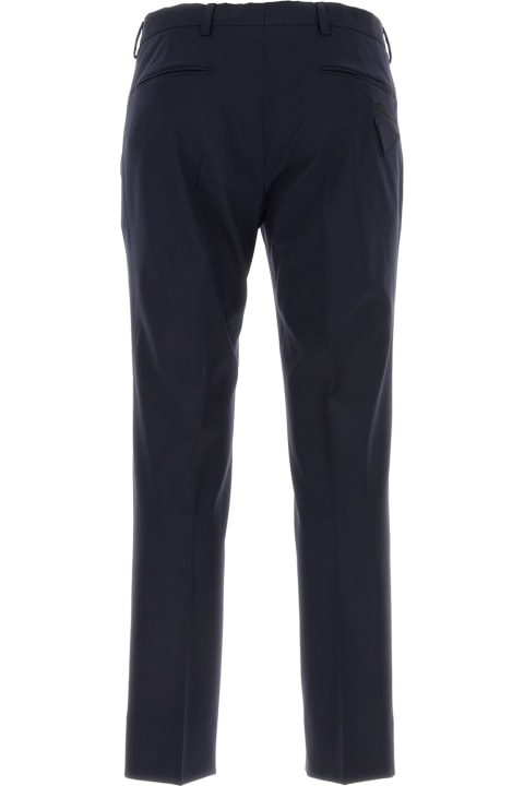 Pants for Men Prada Midnight Blue Stretch Wool Pant