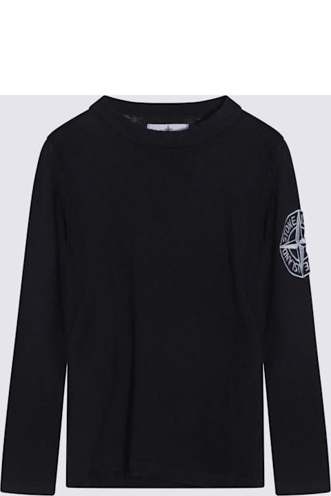 آخر صيحات الموضة من أولاد Stone Island Blue Cotton Knitwear