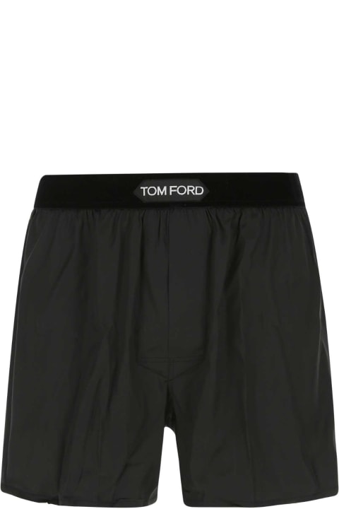 Clothing for Men Tom Ford Black Stretch Silk Boxer