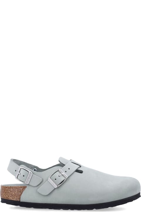 Birkenstock Tokio Nubuk In Pure Sage Leather Clog
