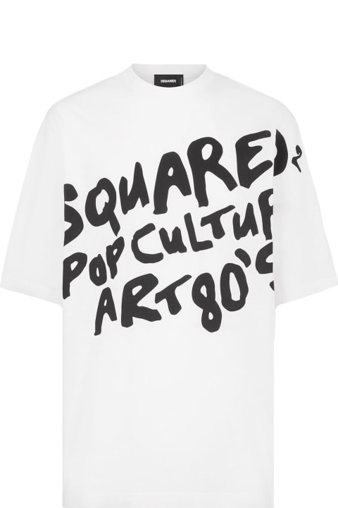 Dsquared2 Topwear for Men Dsquared2 Crewneck T-shirt With Contrasting Logo Print At The Front