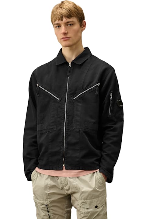 C.P. Company for Men C.P. Company Cotton And Linen Shirt With Zip Closure