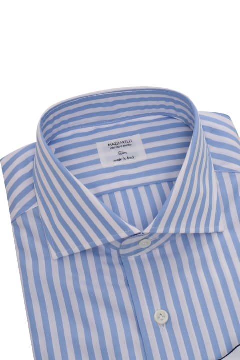 Mazzarelli Shirts for Men Mazzarelli Light Blue Striped Shirt