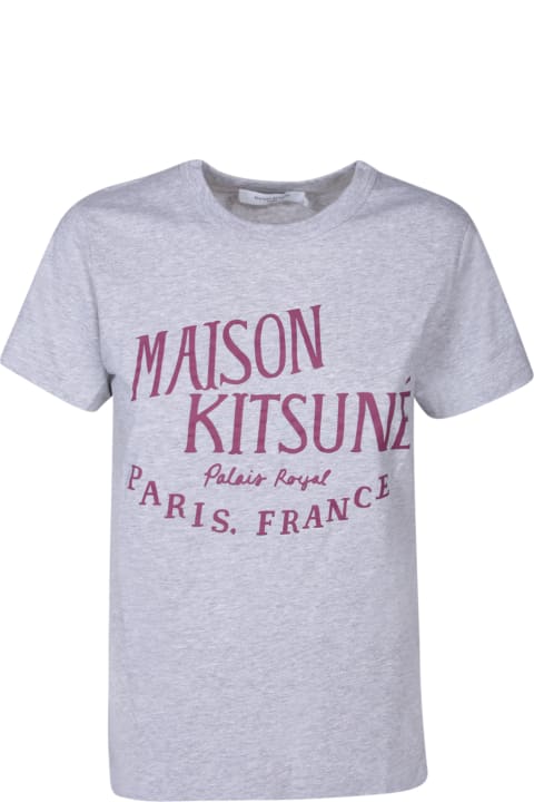 Maison Kitsuné Topwear for Women Maison Kitsuné Logo-print T-shirt Grey