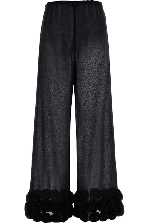 Oseree for Women Oseree Black Nylon Wide-leg Pant
