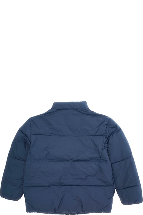 Emporio Armani for Kids Emporio Armani Blue Down Jacket With Detachable Hood And Bib In Tech Fabric Boy