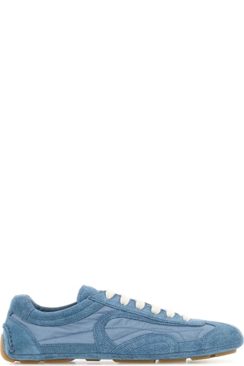 Prada Light Blue Suede And Re-nylon Montecarlo Re-edition 2005 Sneakers