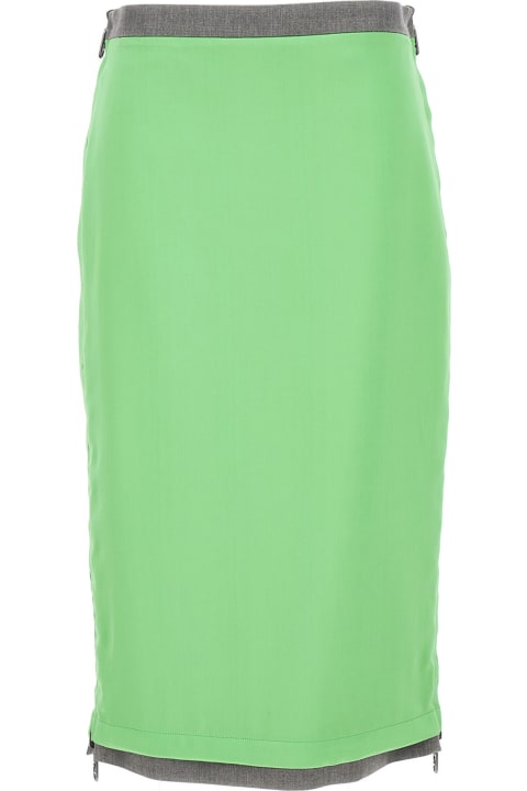 Homeware Fendi Satin And Gabardine Skirt