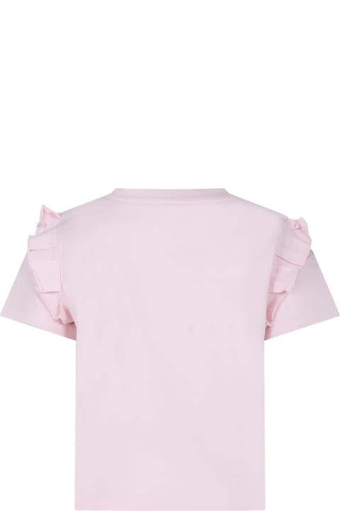 ガールズ GivenchyのTシャツ＆ポロシャツ Givenchy Pink T-shirt For Girl With Logo