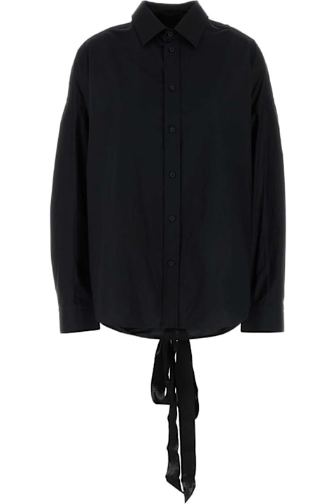 Topwear for Women Balenciaga Black Poplin Oversize Shirt