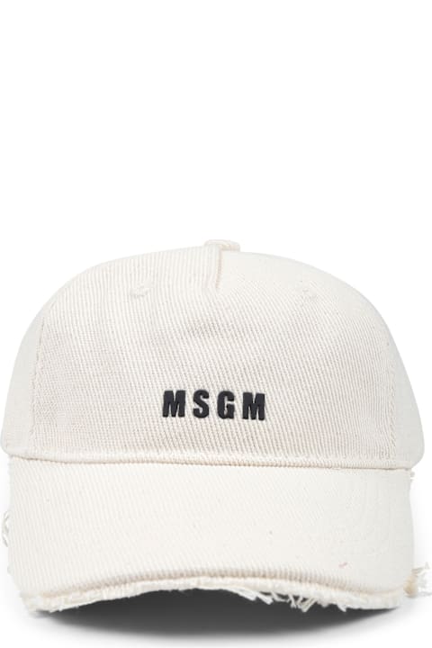 إكسسورات وهدايا لـ أولاد MSGM Ivory Hat For Kids With Logo