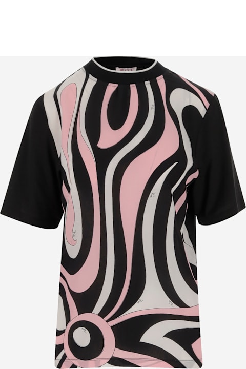 Pucci for Women Pucci Cotton T-shirt With Marble Pattern