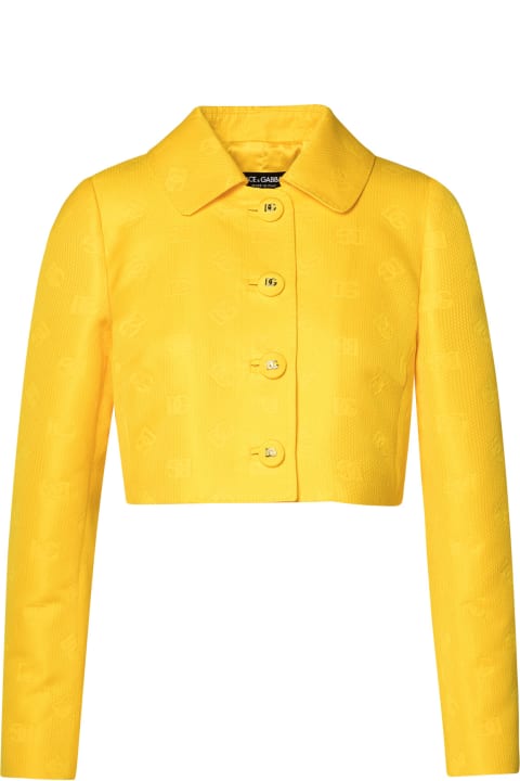 ウィメンズ Dolce & Gabbanaのウェア Dolce & Gabbana Yellow Cotton Blend Jacket