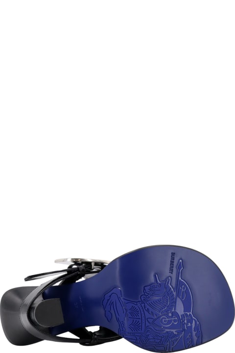サンダル・ミュール BURBERRY BLACK LEATHER BAY THONG MULES 22932676_53019340_600.jpg