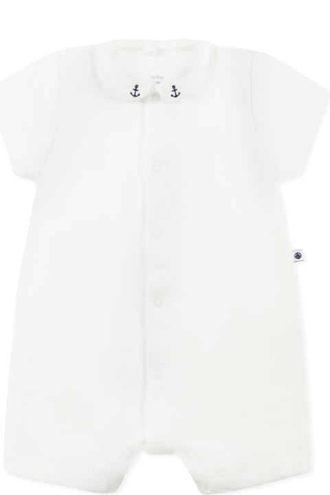Petit Bateau Bodysuits & Sets for Baby Girls Petit Bateau White Romper For Babykids With Anchors