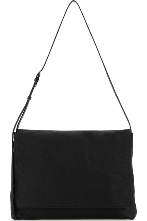 The Row for Women The Row Black Leather Nan Crossbody Bag