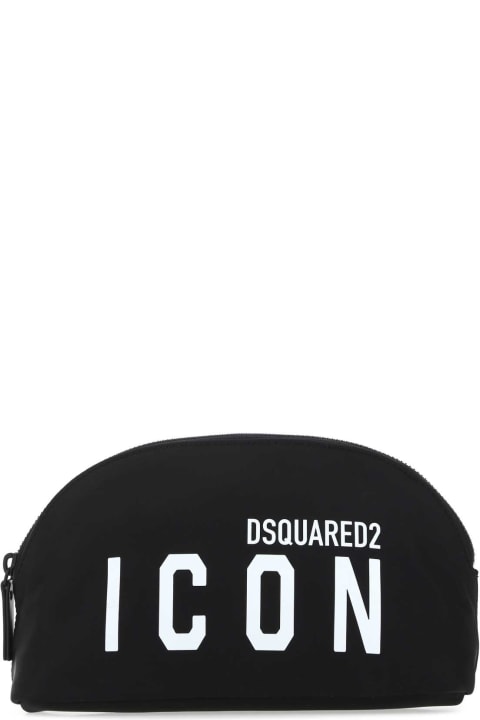 Luggage for Women Dsquared2 Black Nylon Pouch