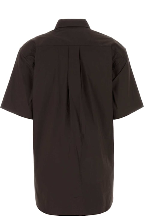 Prada for Kids Prada Brown Stretch Poplin Shirt